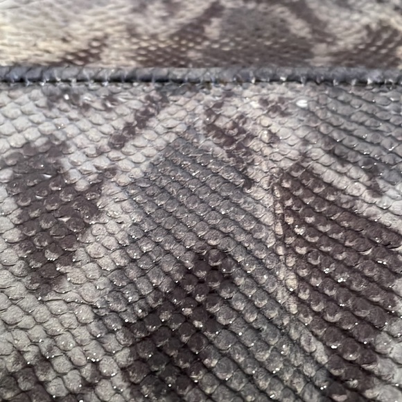 Alexis Hudson Gray Snakeskin Clutch